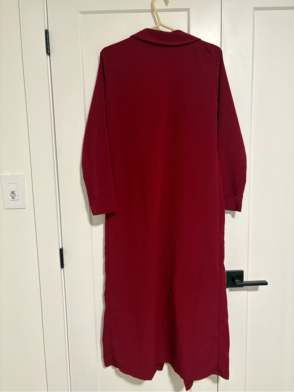 Long Draped Trench Coat Maxi Open Front Modest Abaya Size Medium - Picture 7 of 7
